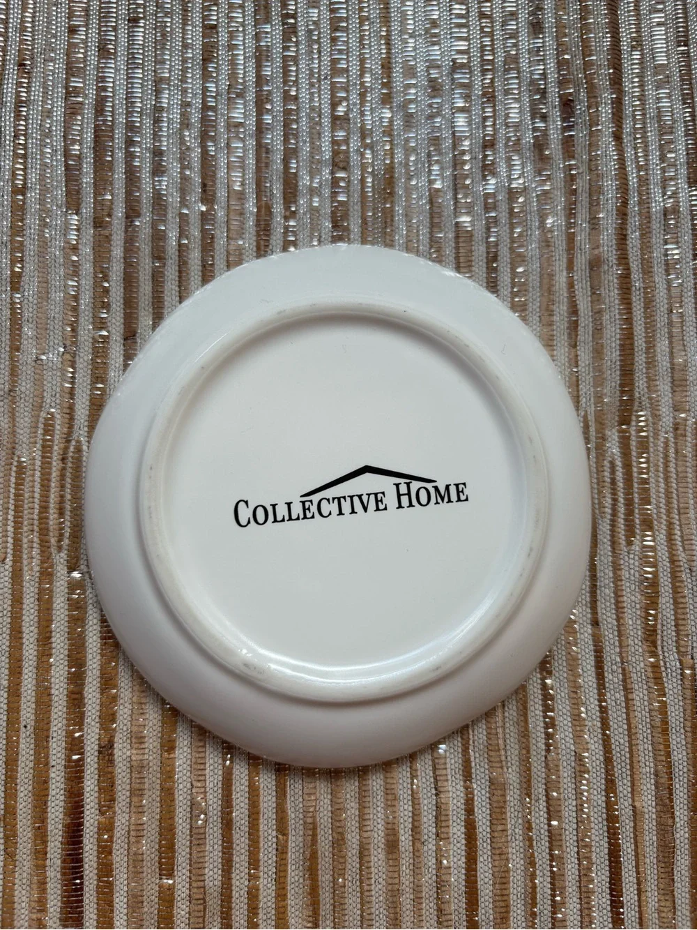 S Monogrammed Ceramic Dish with Gold Trim